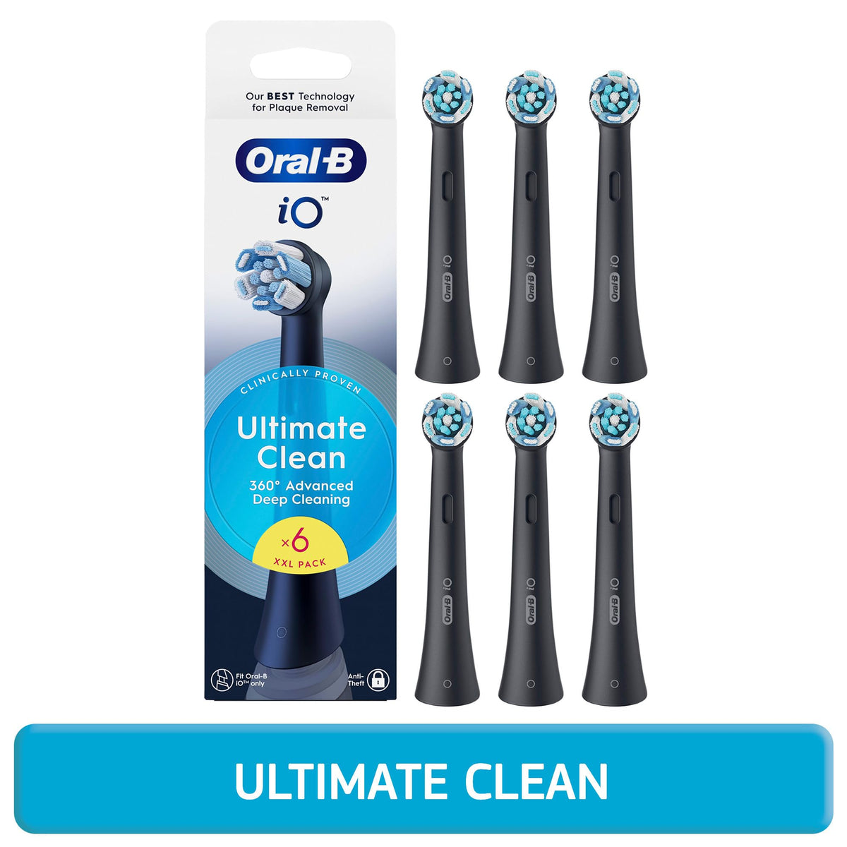 Black Replacement Toothbrush Heads O18880