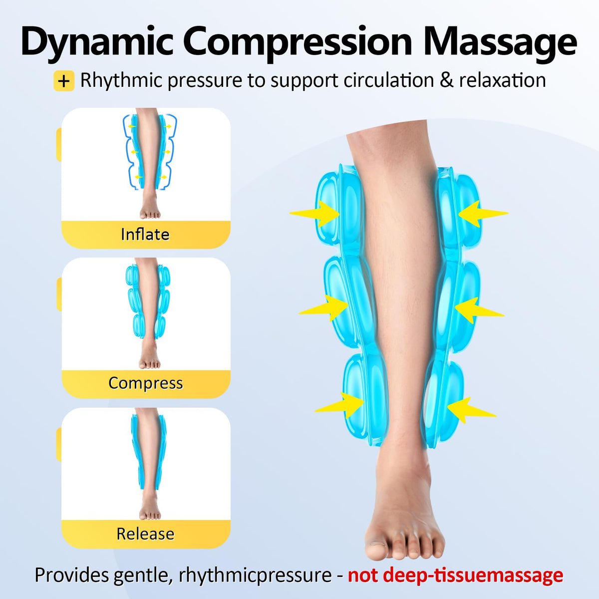 Cordless Air Compression Calf Massager with Heat D2571