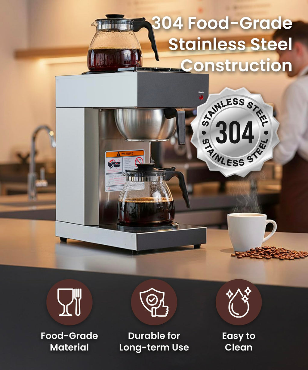Commercial Pour Over Coffee Maker with 2 Warmers X72174