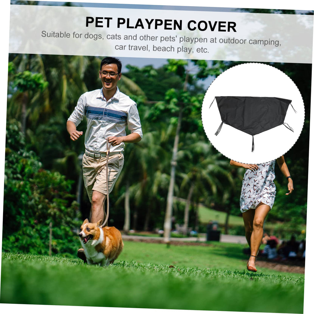 Waterproof Sunproof Dog Playpen Roof Cover 210D Oxford Cloth Black E390533