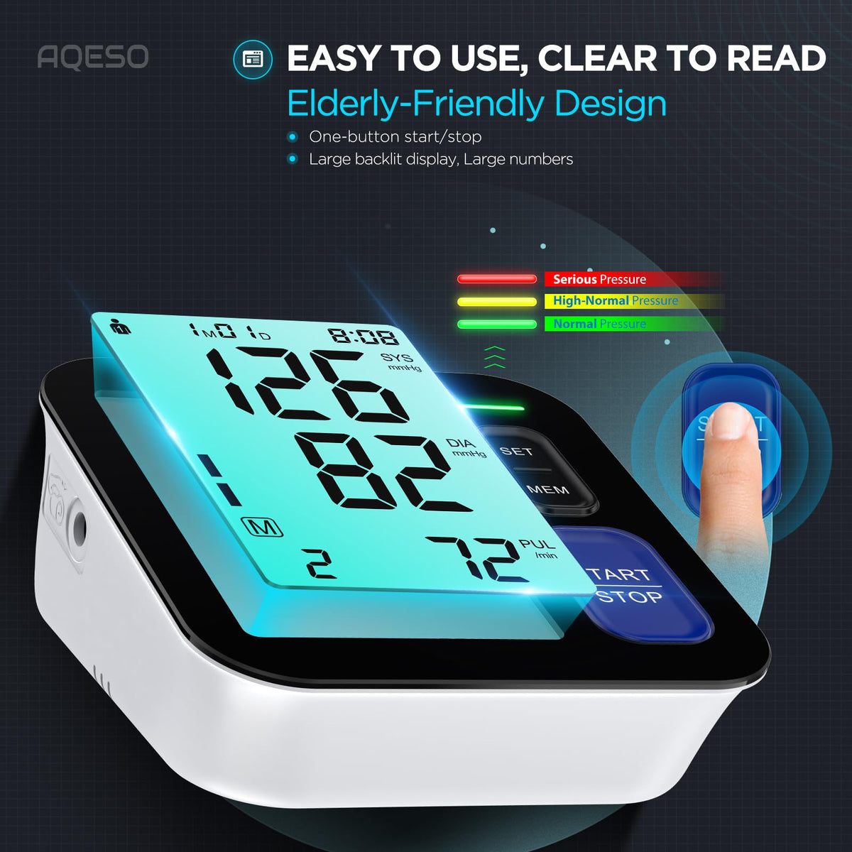 Automatic Digital Blood Pressure Machine with 3 Size Cuffs O171