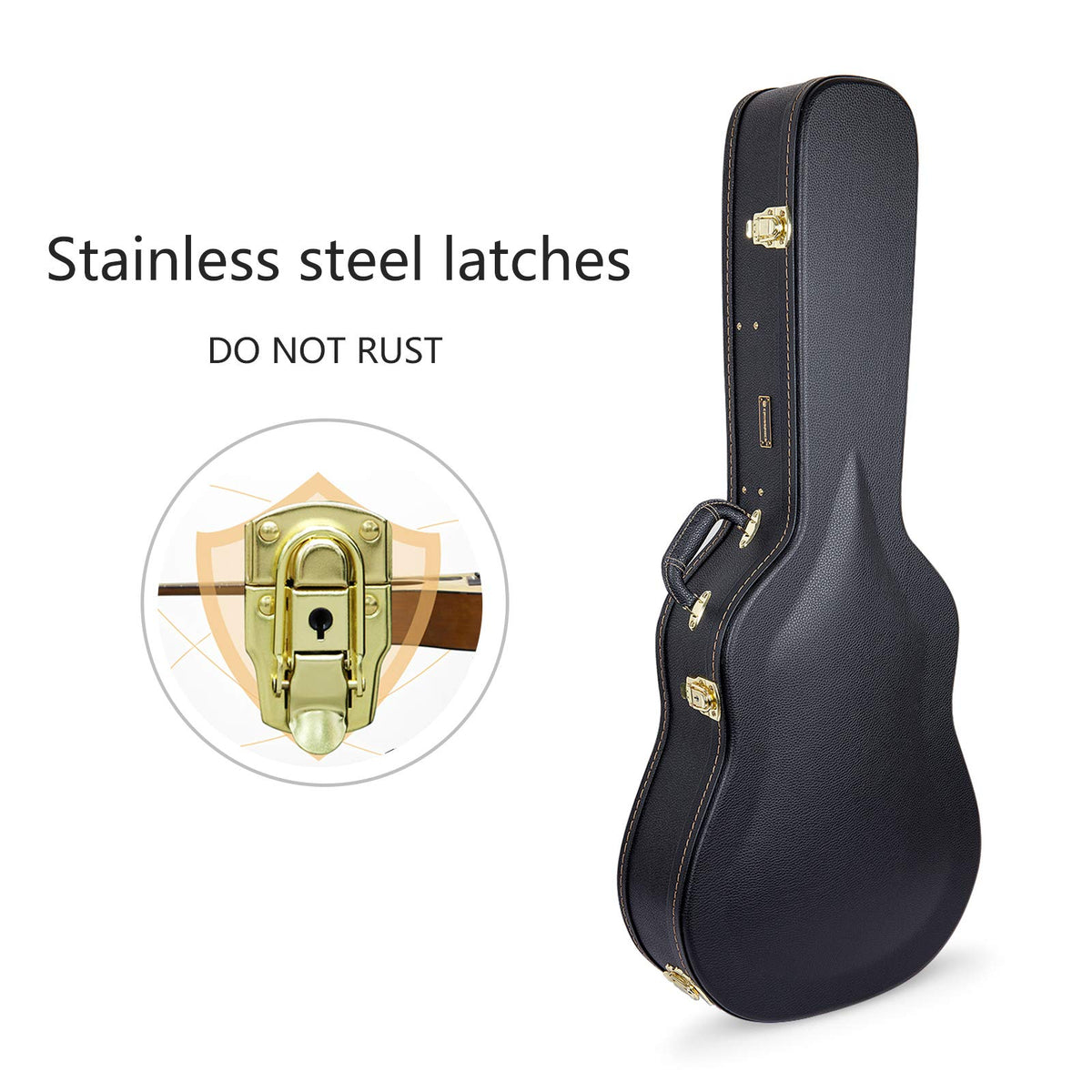 Black Wooden Case for 16" Archtop Hollow Body Jazz Electric Guitars N157682