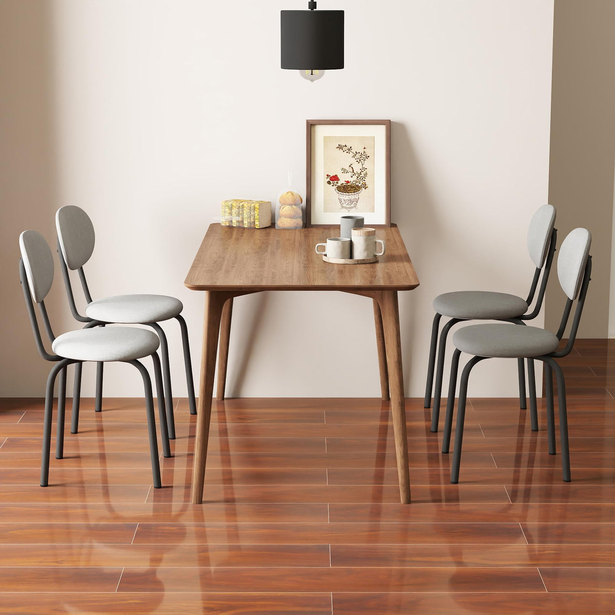 Stackable Dining Chairs Set of 4 Grey S13387