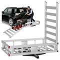 500LBS Heavy-Duty Aluminum Hitch Cargo Carrier with Ramp J83719