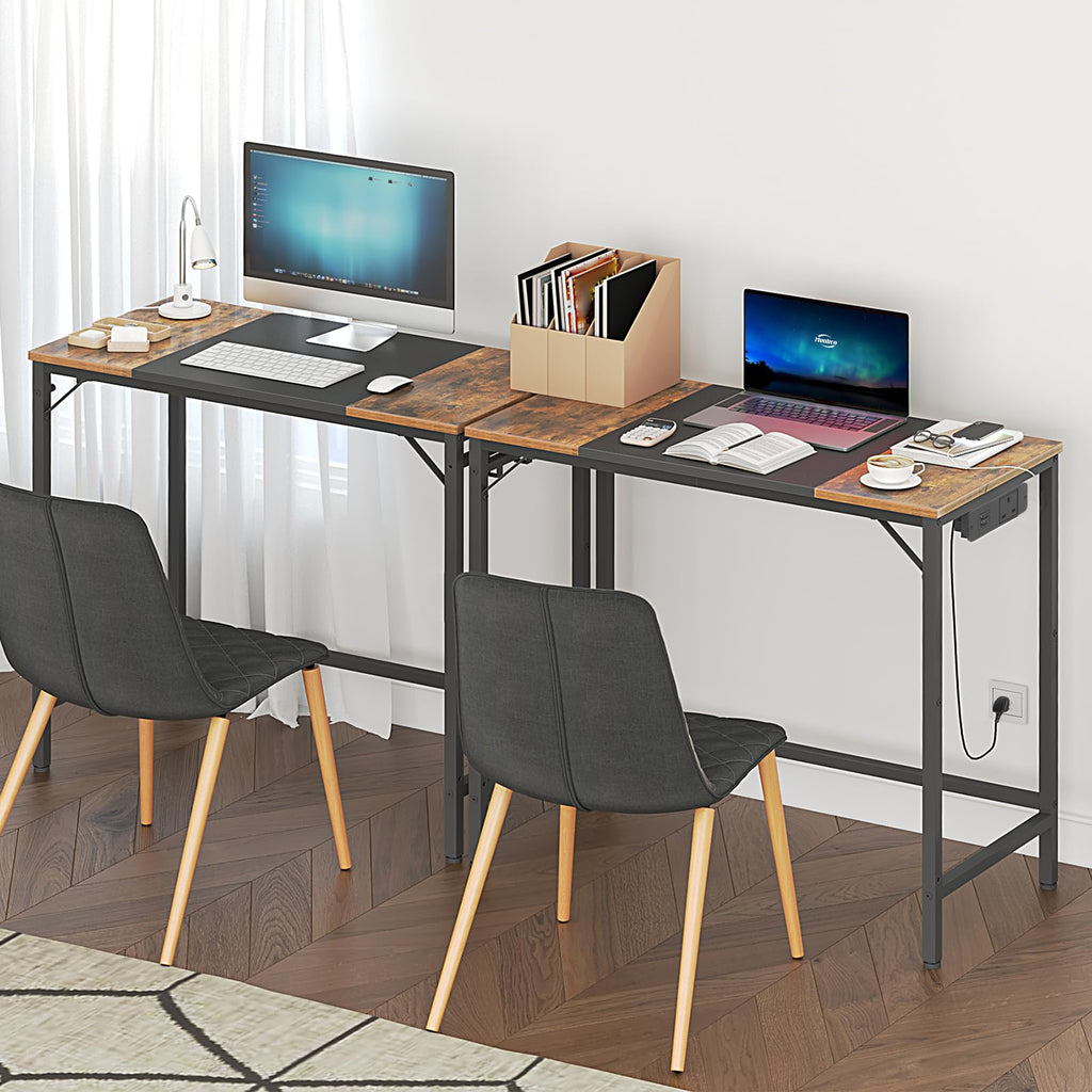 31.5 Inch Computer Desk with Power Outlet and USB Charging Ports T9452