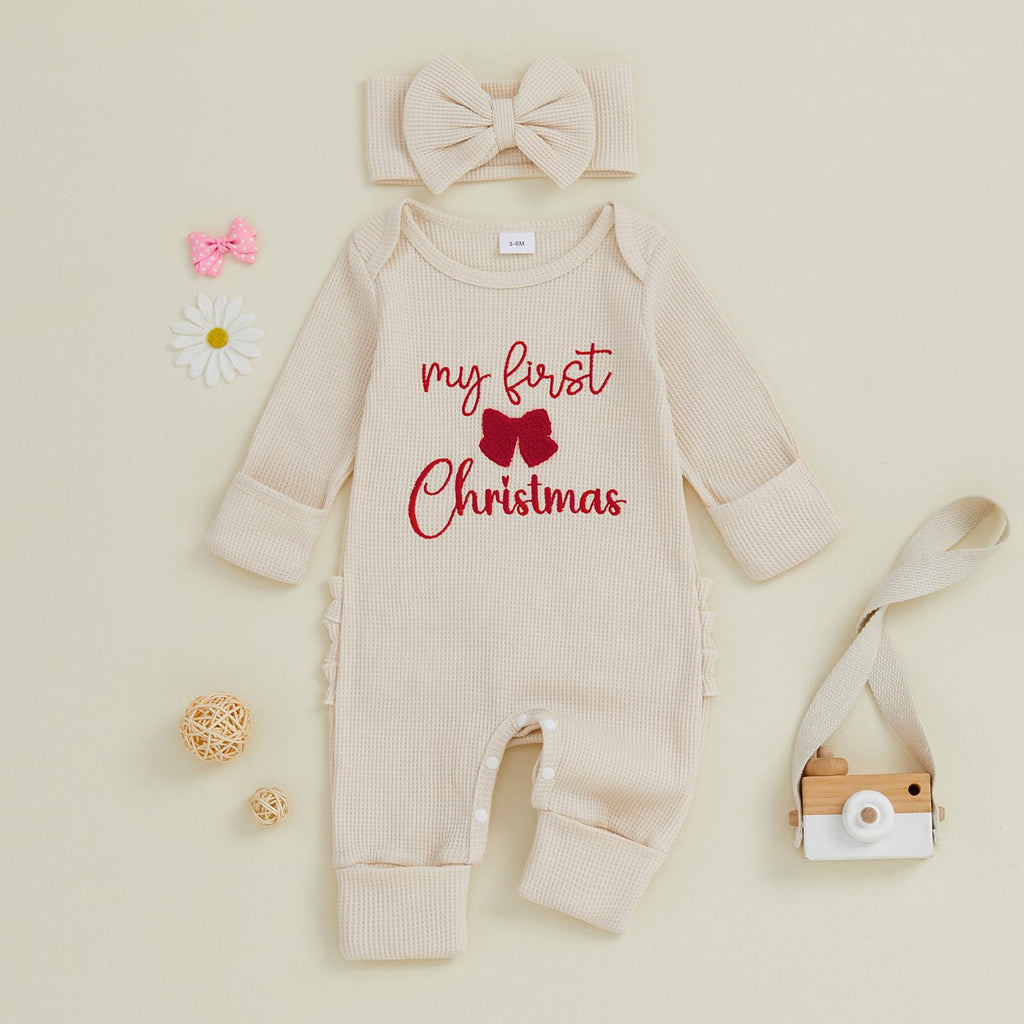 Baby Girl Long Sleeve Jumpsuit with Headband Y984144