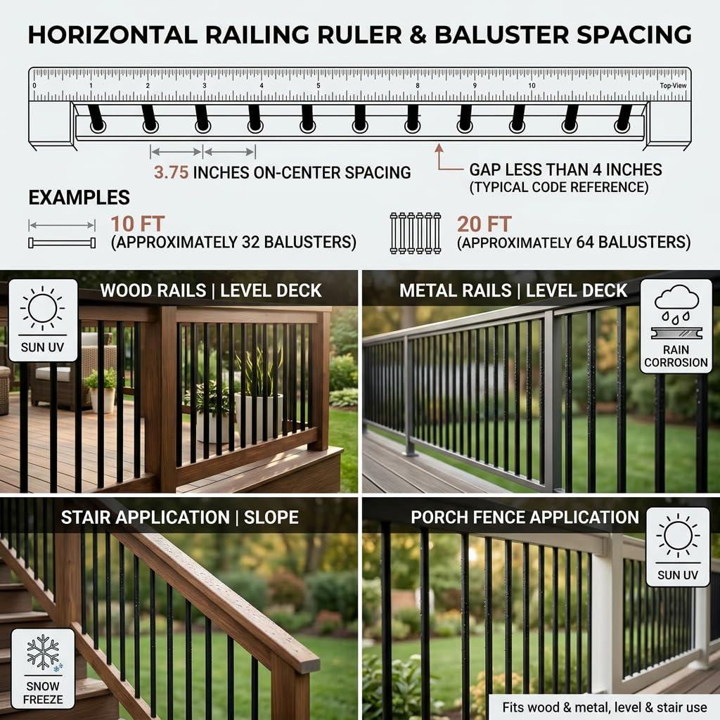 120 Pack 32" Black Aluminum Deck Balusters F740361