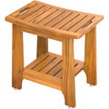 18" Teak Shower Bench with Non-Slip Leveling Feet G249