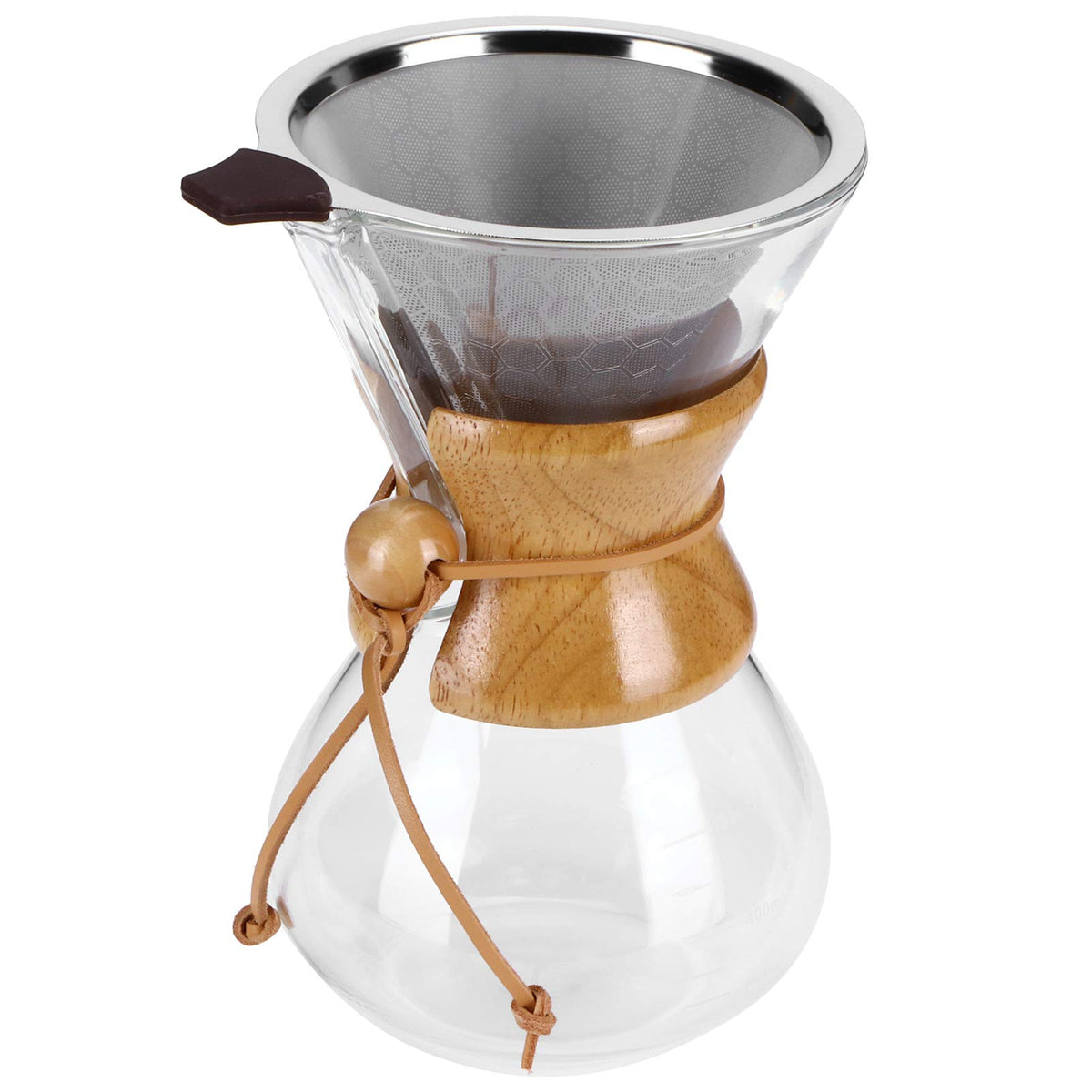 Glass Coffee Maker with Stainless Steel Filter 600ml L412