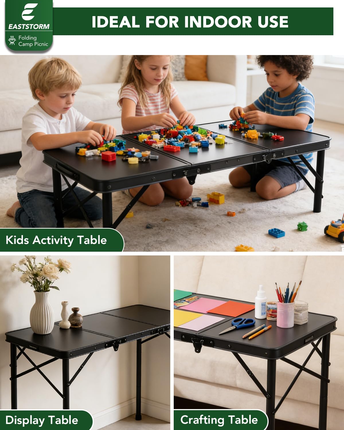 Small Folding Camping Table Black M72602