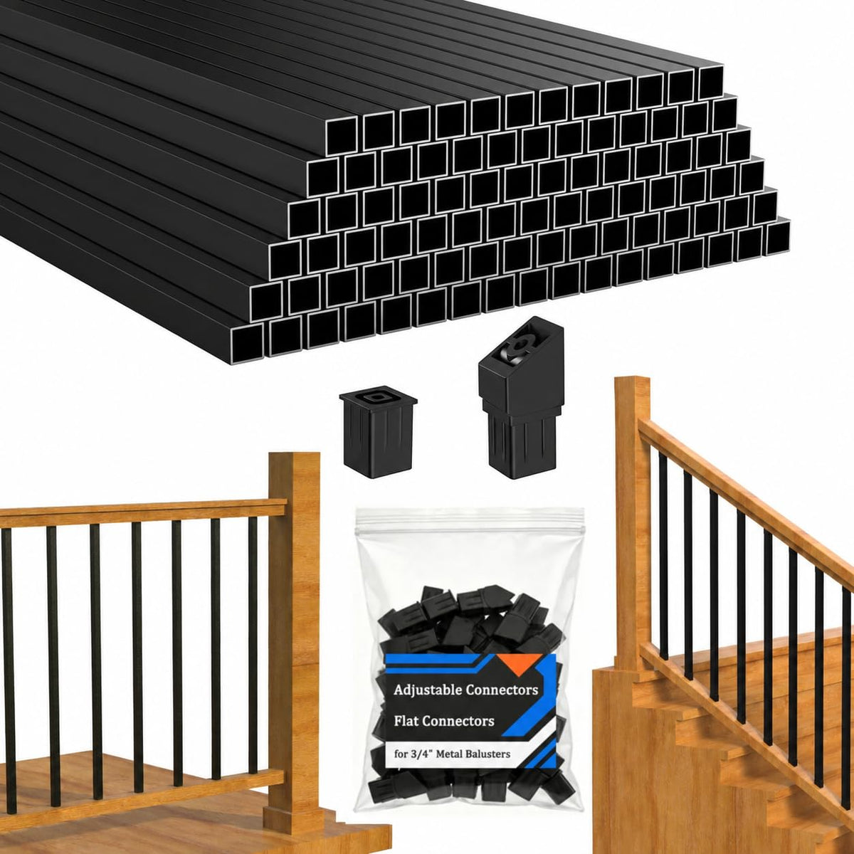 120 Pack 32" Black Aluminum Deck Balusters F740361