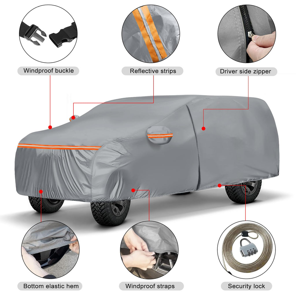 Waterproof Truck Cover for CrewCab 5.5/5.7/5.8 ft with Camper Shell Topper W208