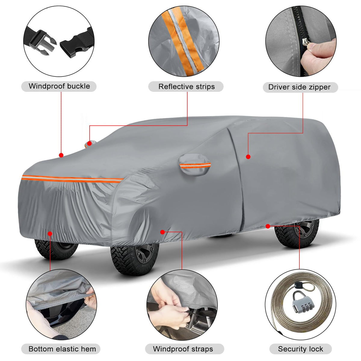Waterproof Truck Cover for CrewCab 5.5/5.7/5.8 ft with Camper Shell Topper W208
