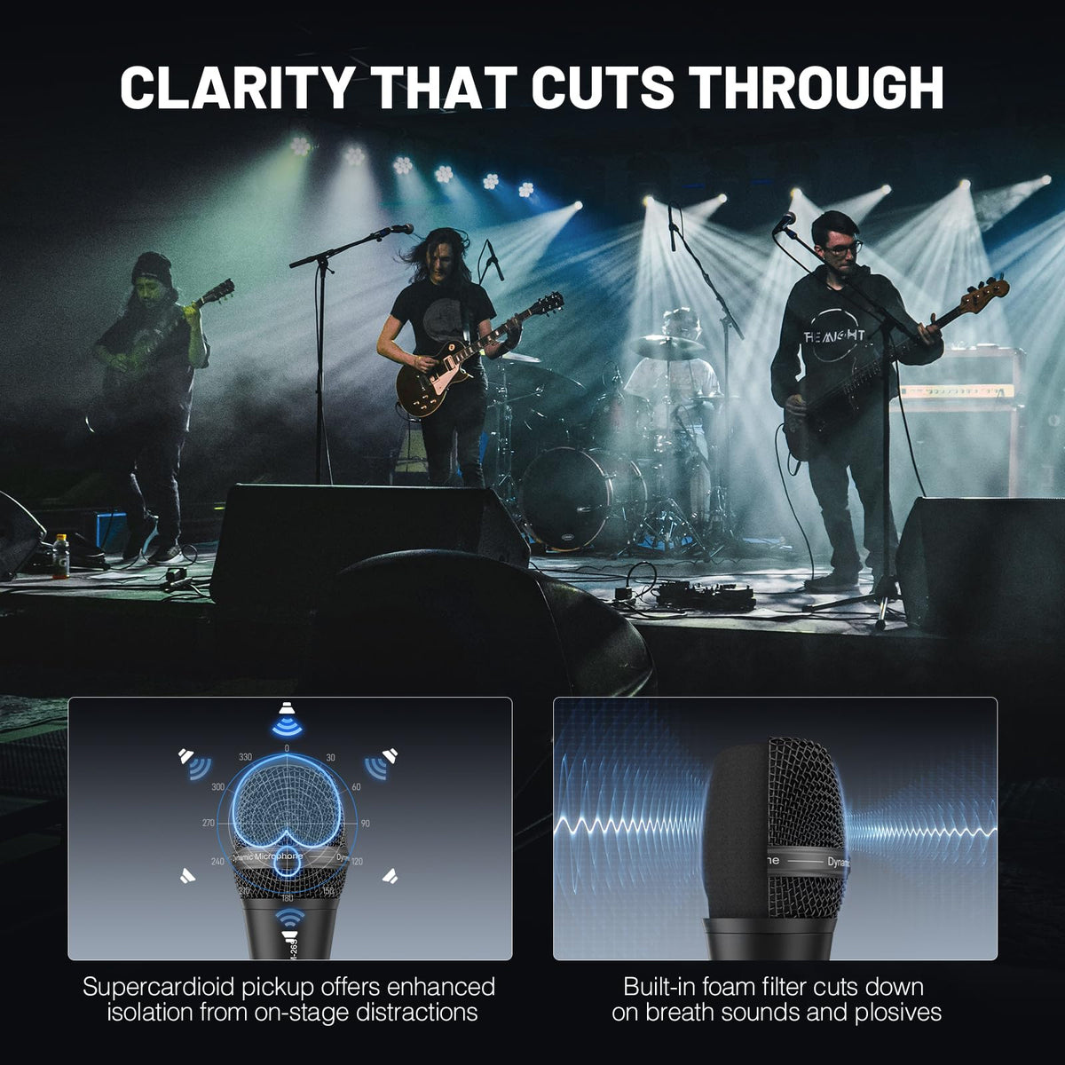 Supercardioid Dynamic Vocal Microphone with XLR Cable D63527