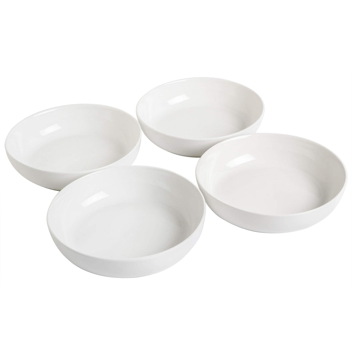 4-Piece 41oz Porcelain Ceramic Salad Bowls Set White W2749
