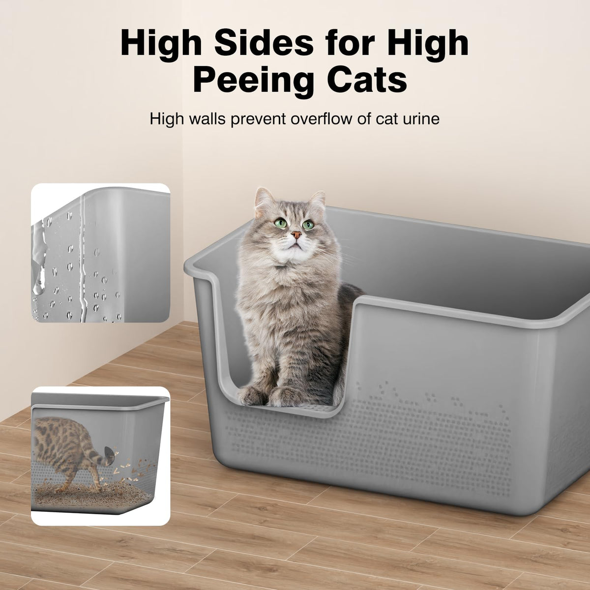 Extra Large High Sided Cat Litter Box Q991