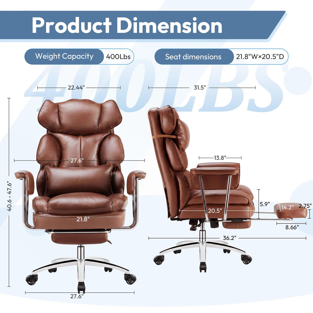 Brown Ergonomic Leather Office Chair P164