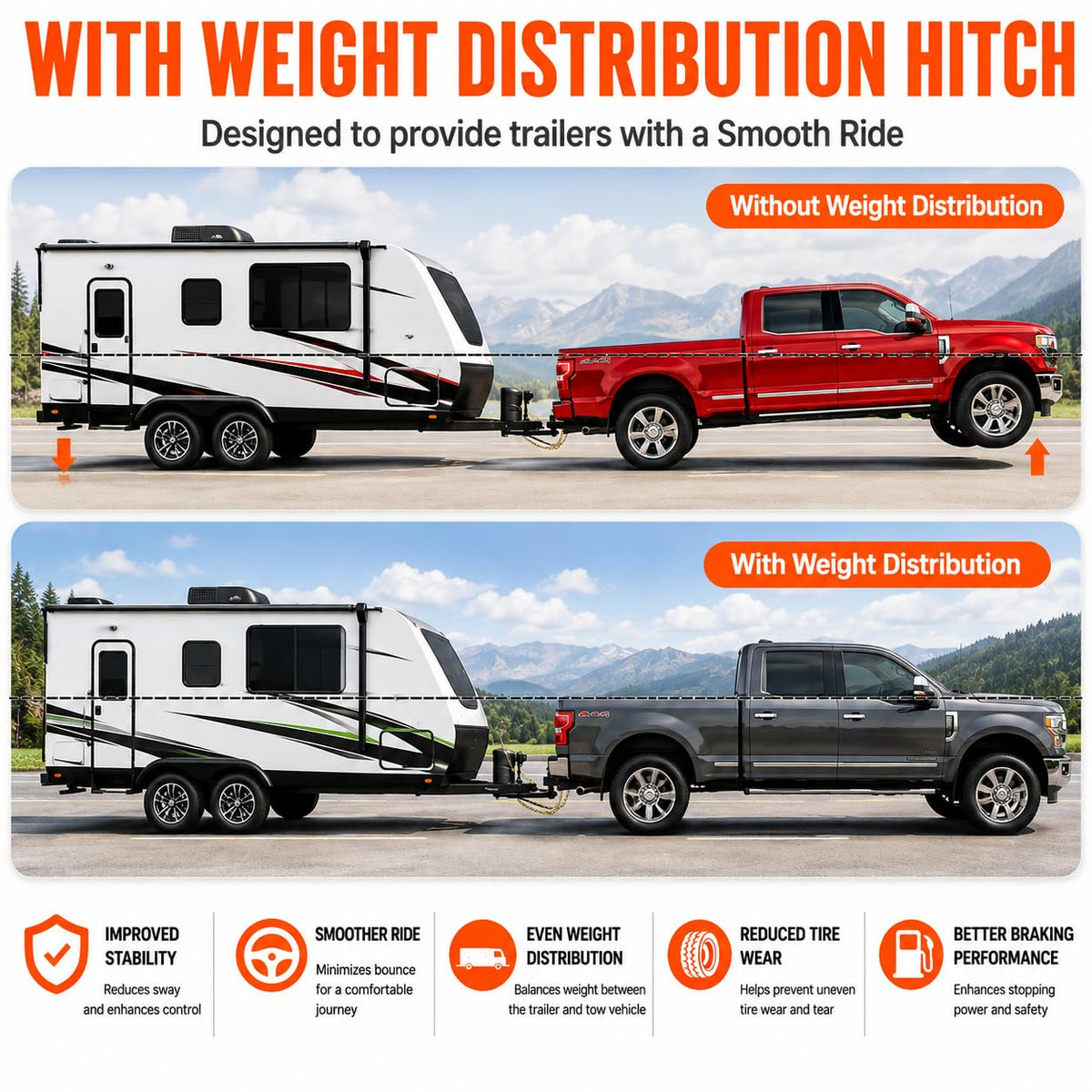 1,000 lb Weight Distribution Hitch with Sway Control U1659