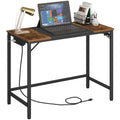 31.5 Inch Computer Desk with Power Outlet and USB Charging Ports T9452