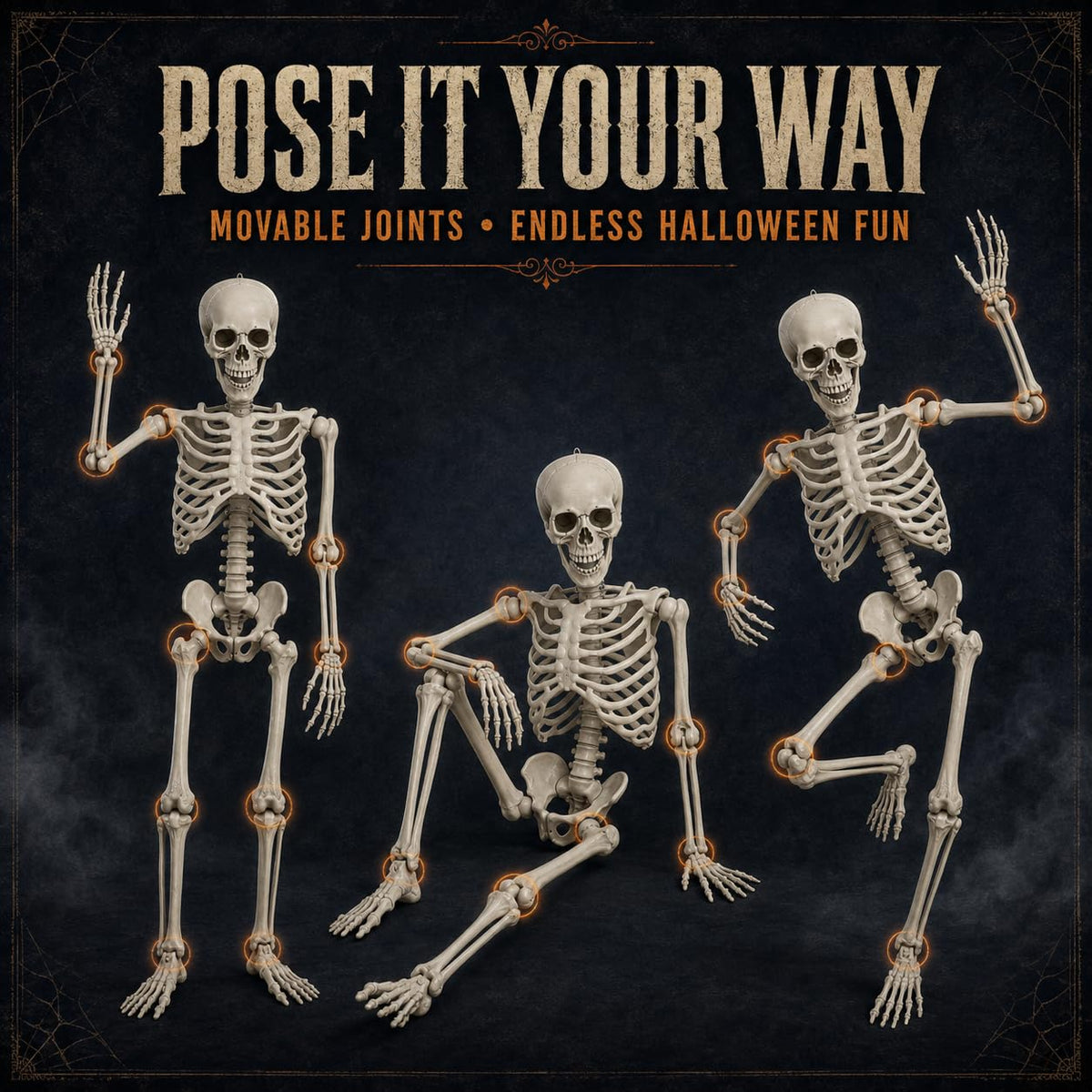 Life Size Poseable Skeleton with Movable Joints D765