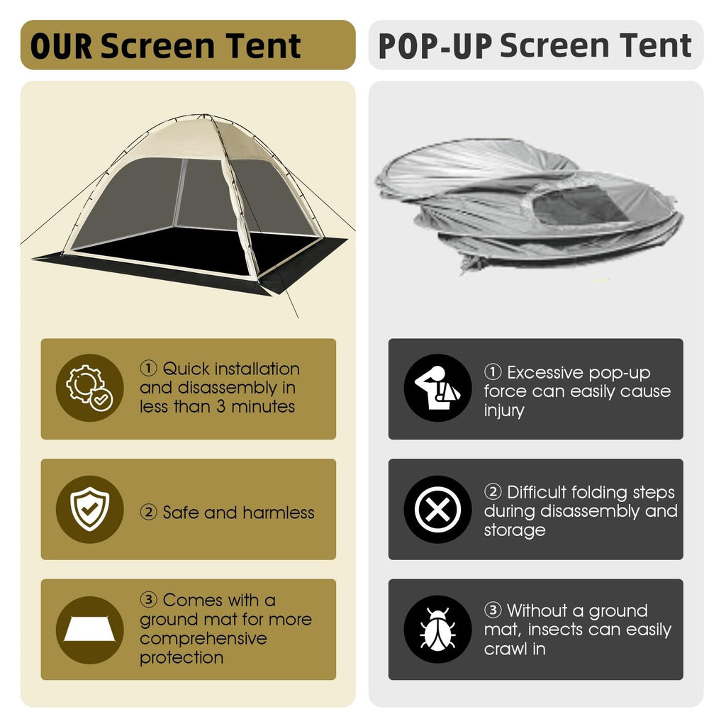 10'x10' Screen Tent with Removable Floor and Mosquito Netting K581990