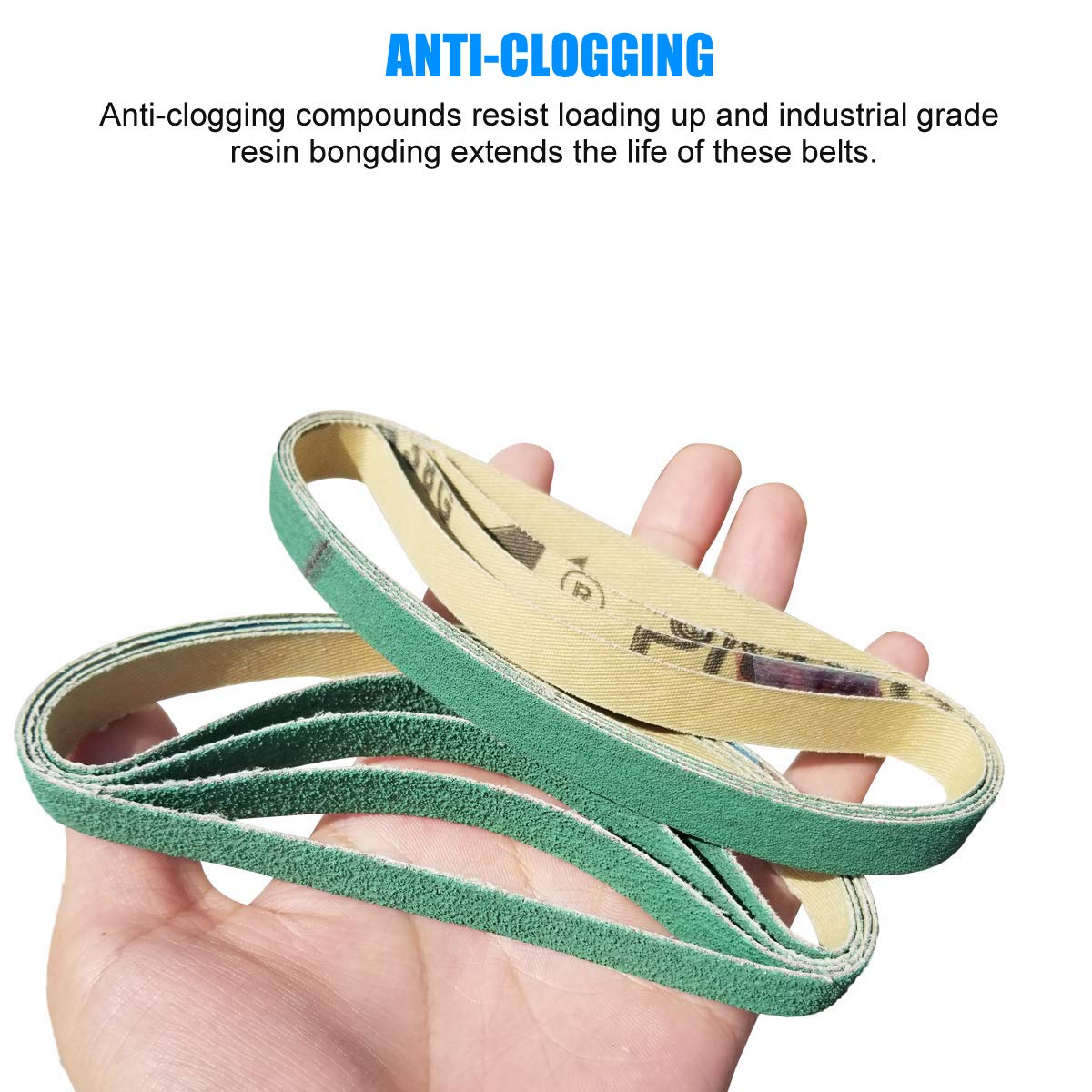 24 Pack 1/2" x 10" Replacement Knife Sharpener Sander Belt Kit 80/120/240/400/1000/1200 Grits G356786