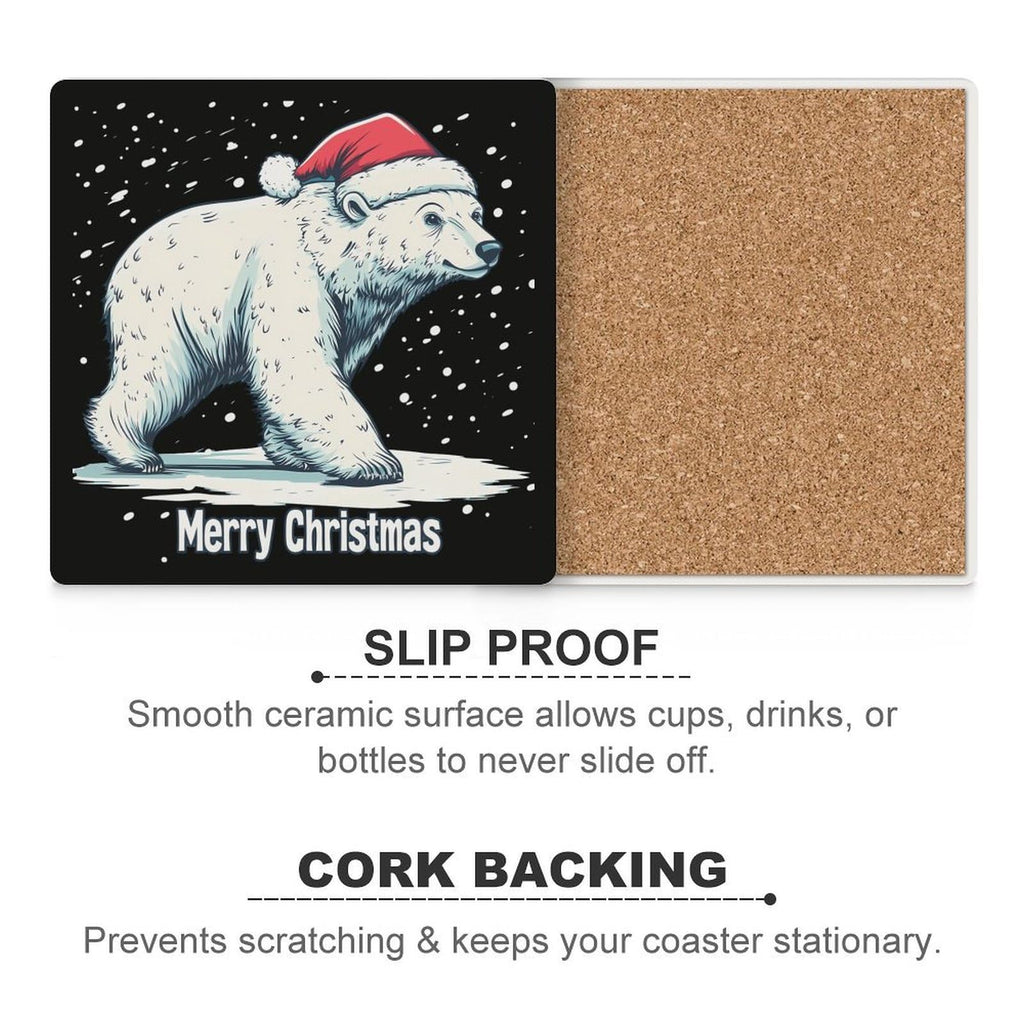 White Ceramic Coasters Set U71257