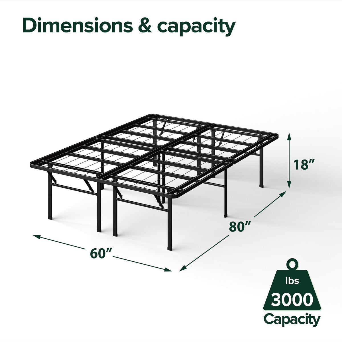 Queen Black Platform Bed Frame X976507