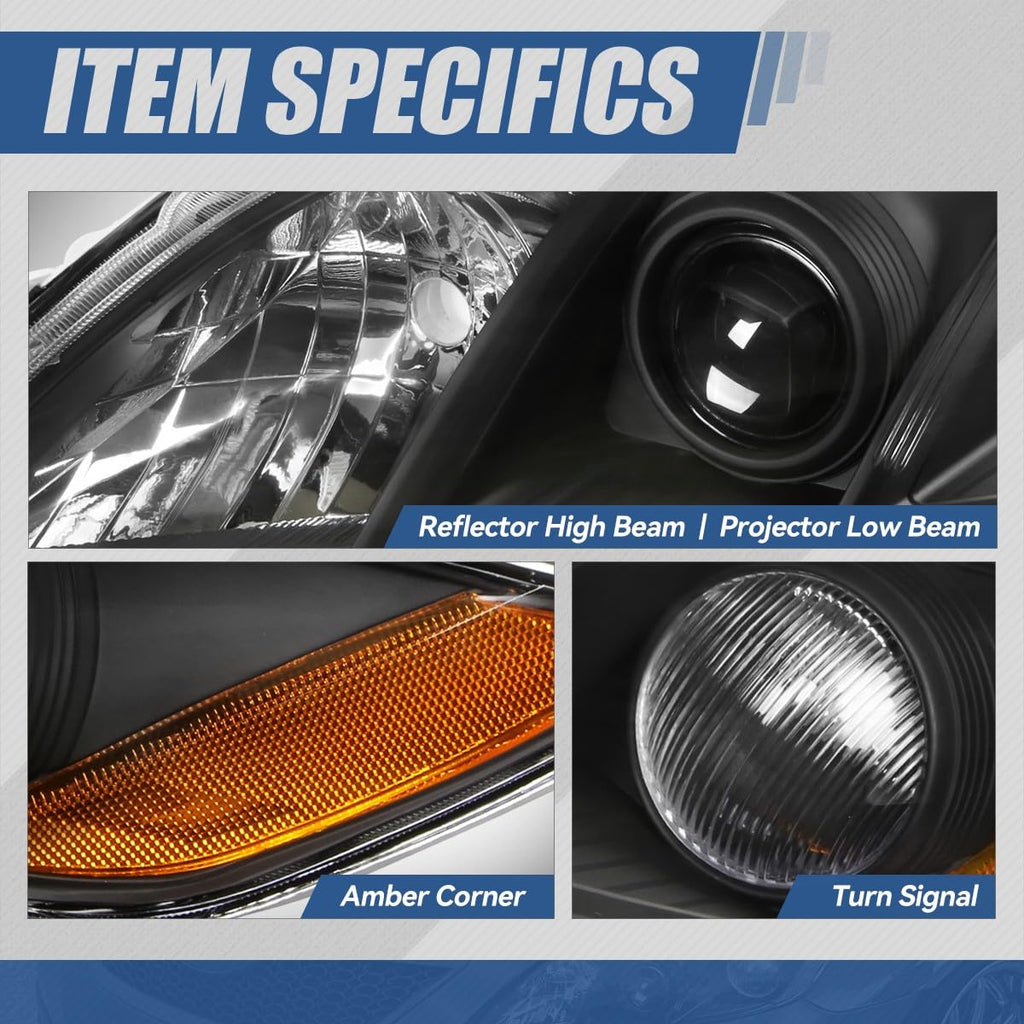 Black Projector Headlights Assembly S6585