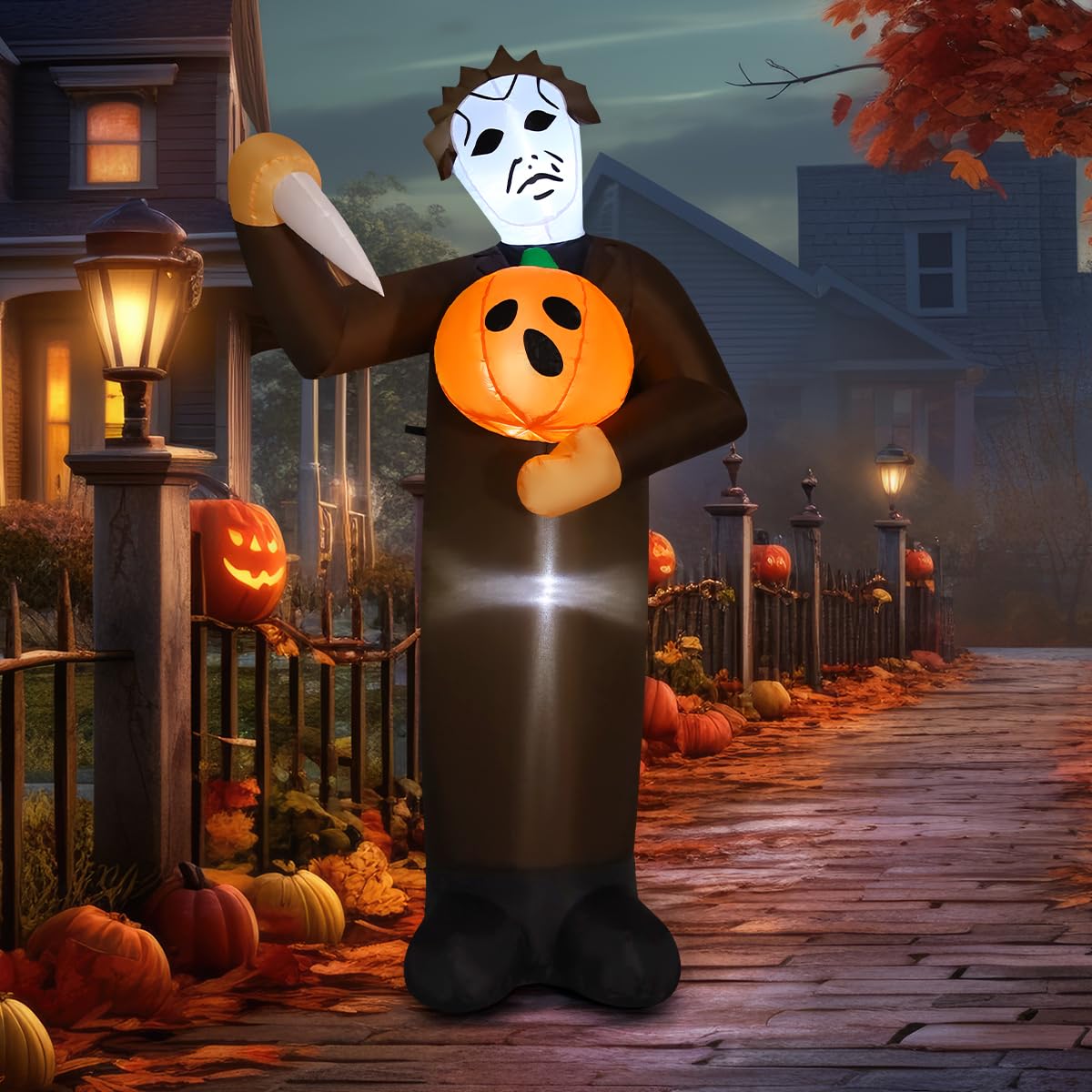 6FT Inflatable Scary Pumpkin with Built-in LEDs Y9768
