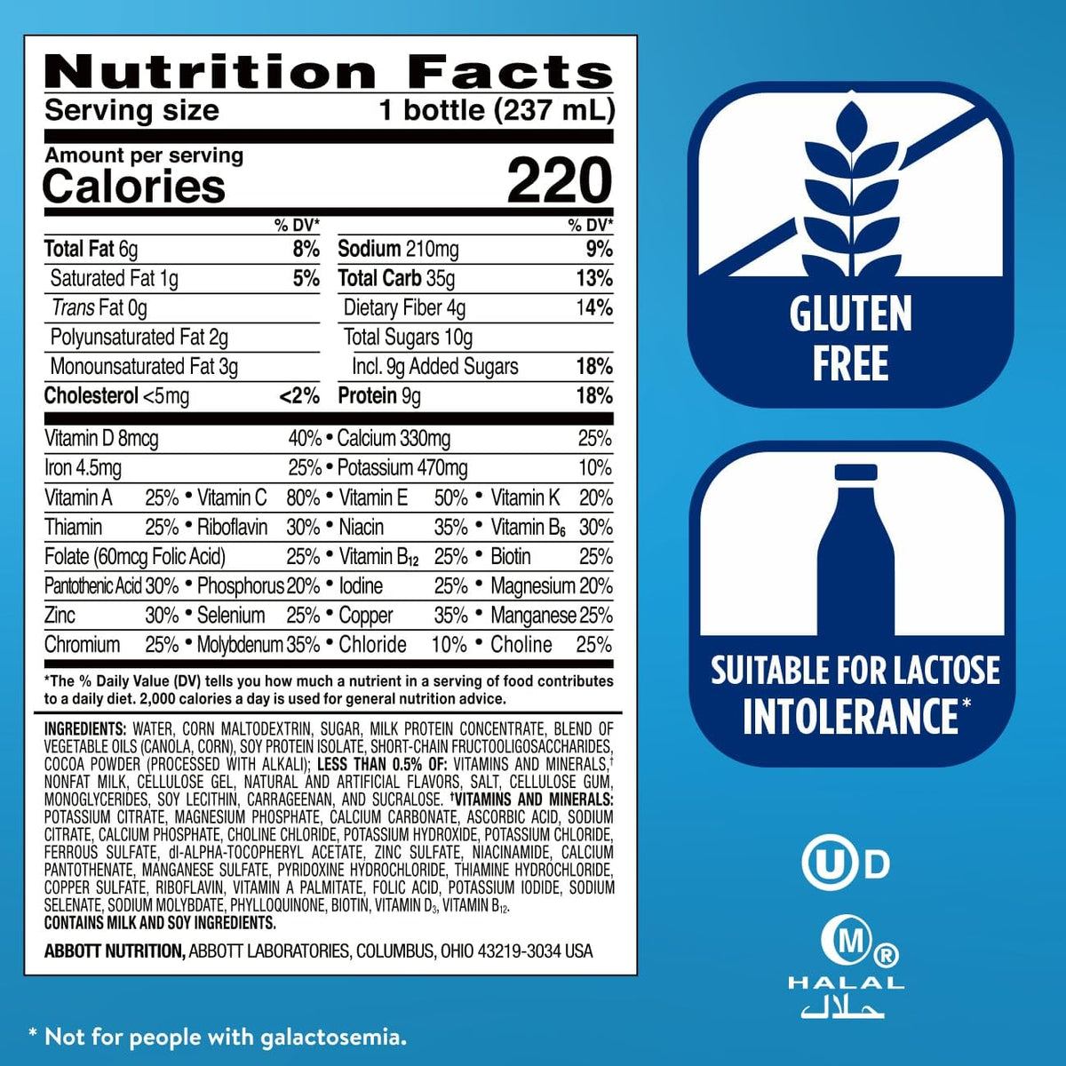 Milk Chocolate Nutrition Shake With Fiber, 24 Pack L78206