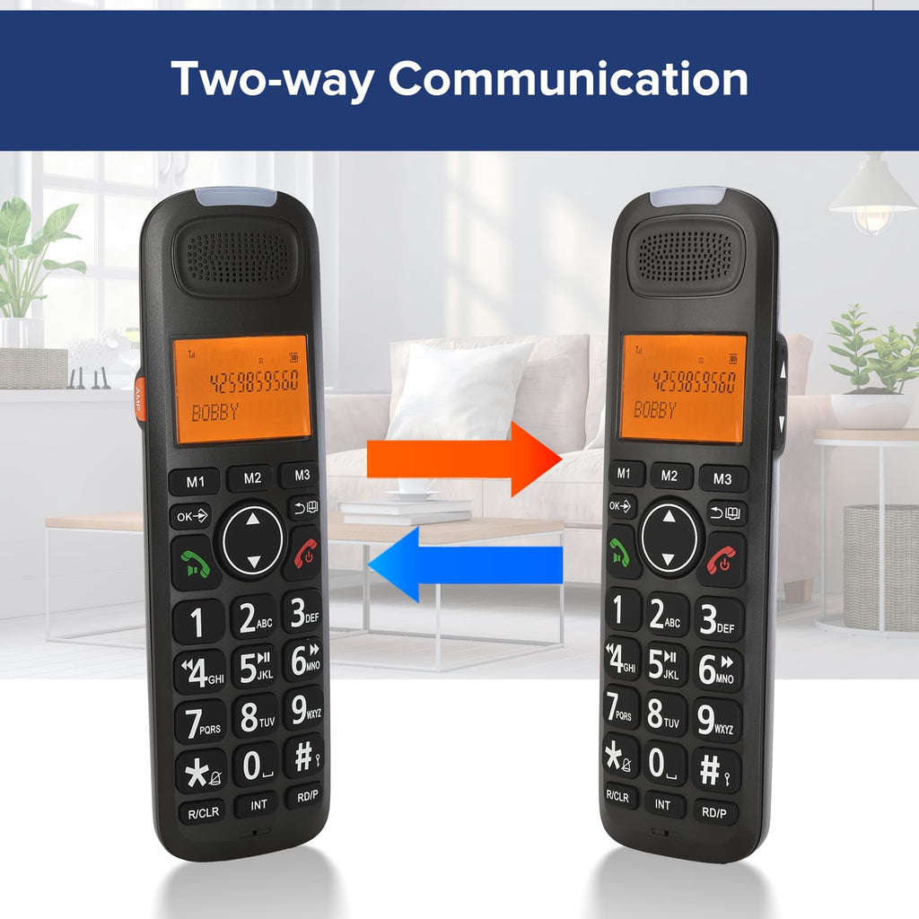 Black Cordless Phone System with Answering Machine P202