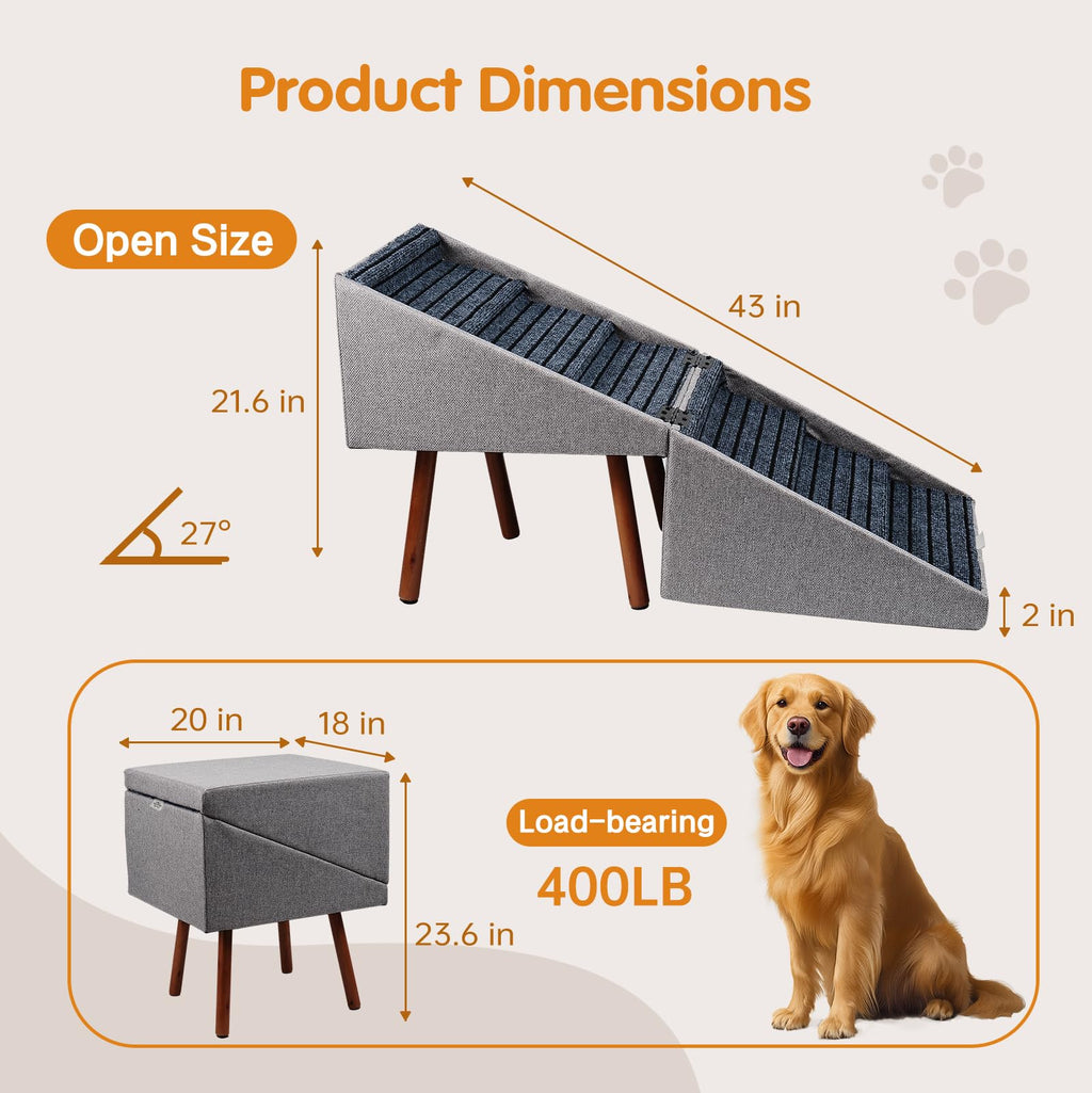 Foldable Wood Dog Stairs Y558275