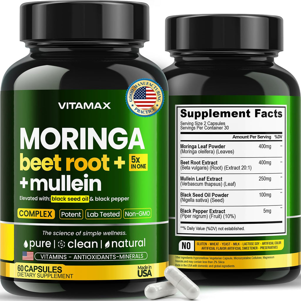 Moringa Beet Root Mullein Leaf Capsules I94083