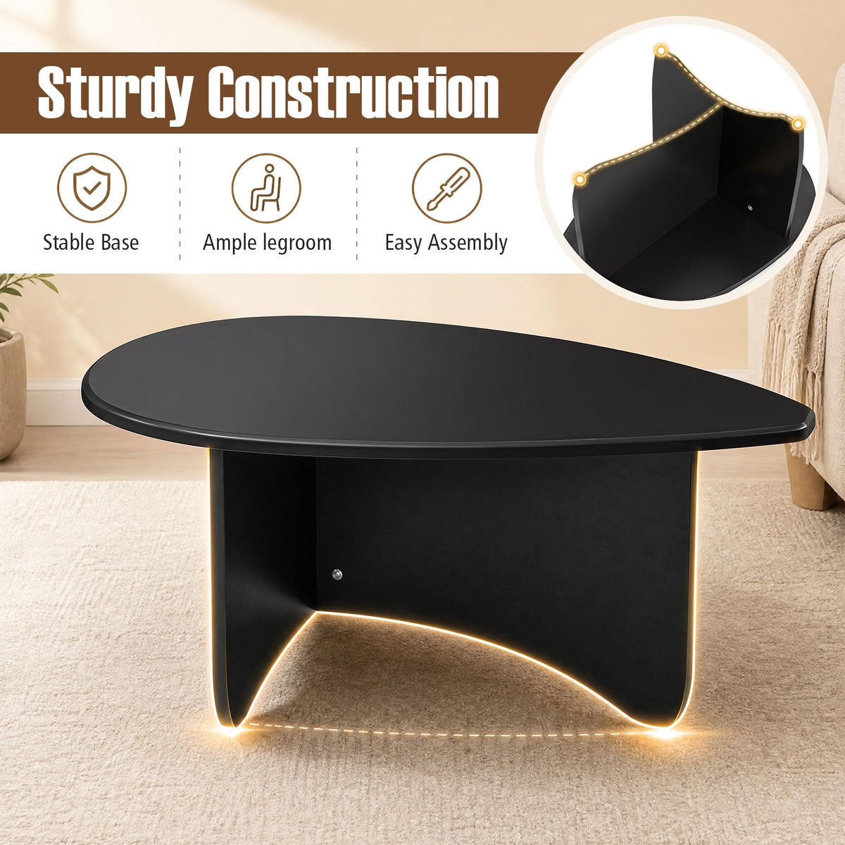 Oval Coffee Table Black L80208