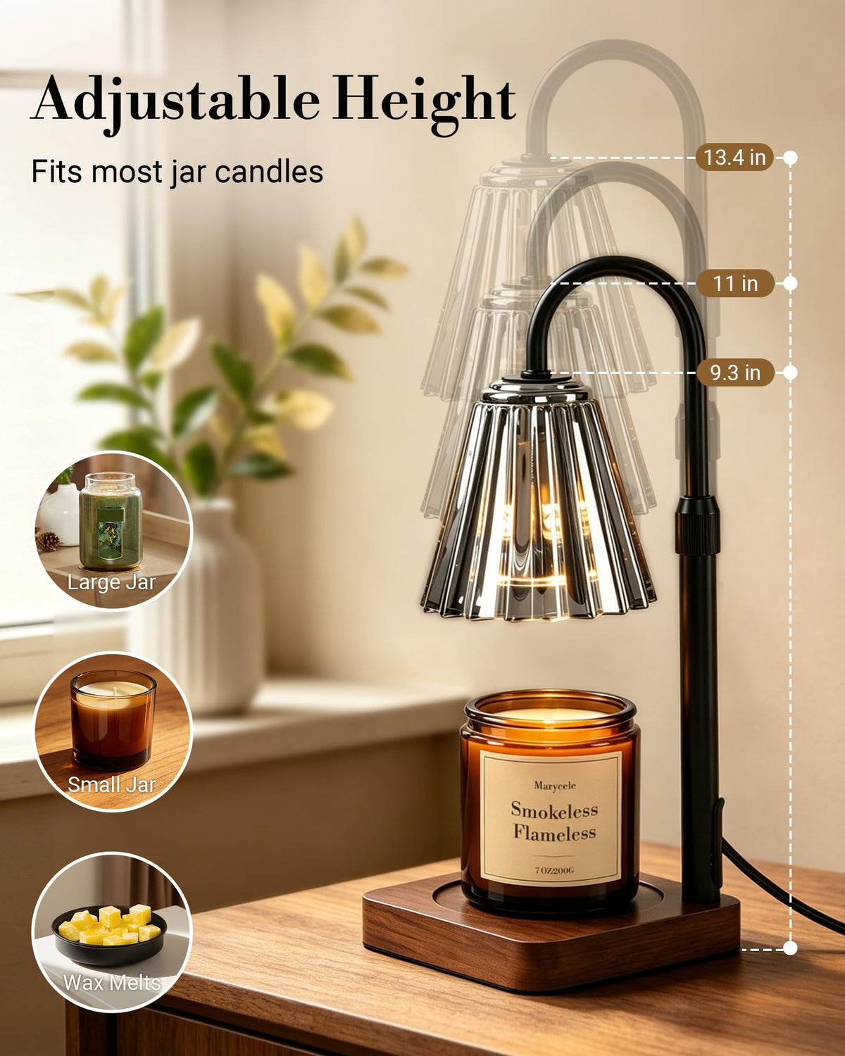 Vintage Candle Warmer Lamp with Timer Dimmer H926131