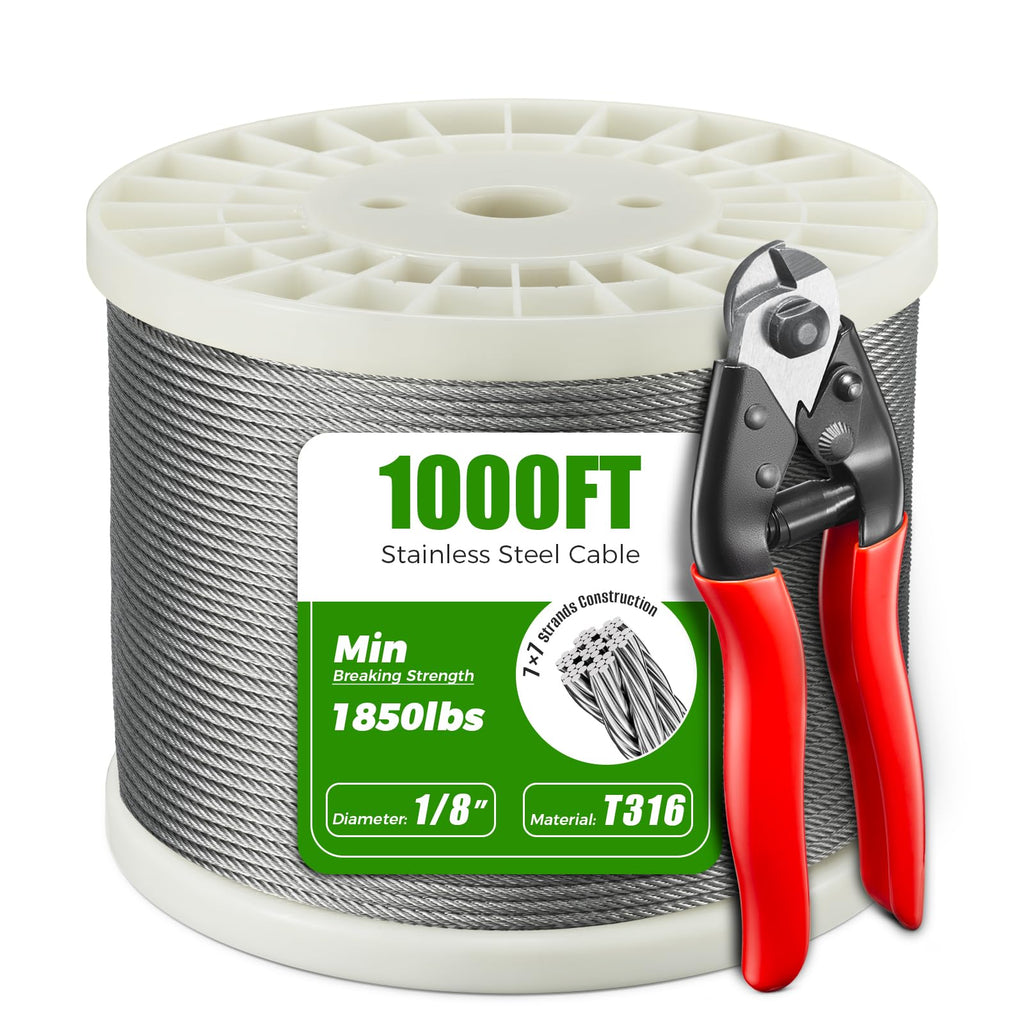1/8” T316 Stainless Steel Cable 7x7 Wire Rope O22621