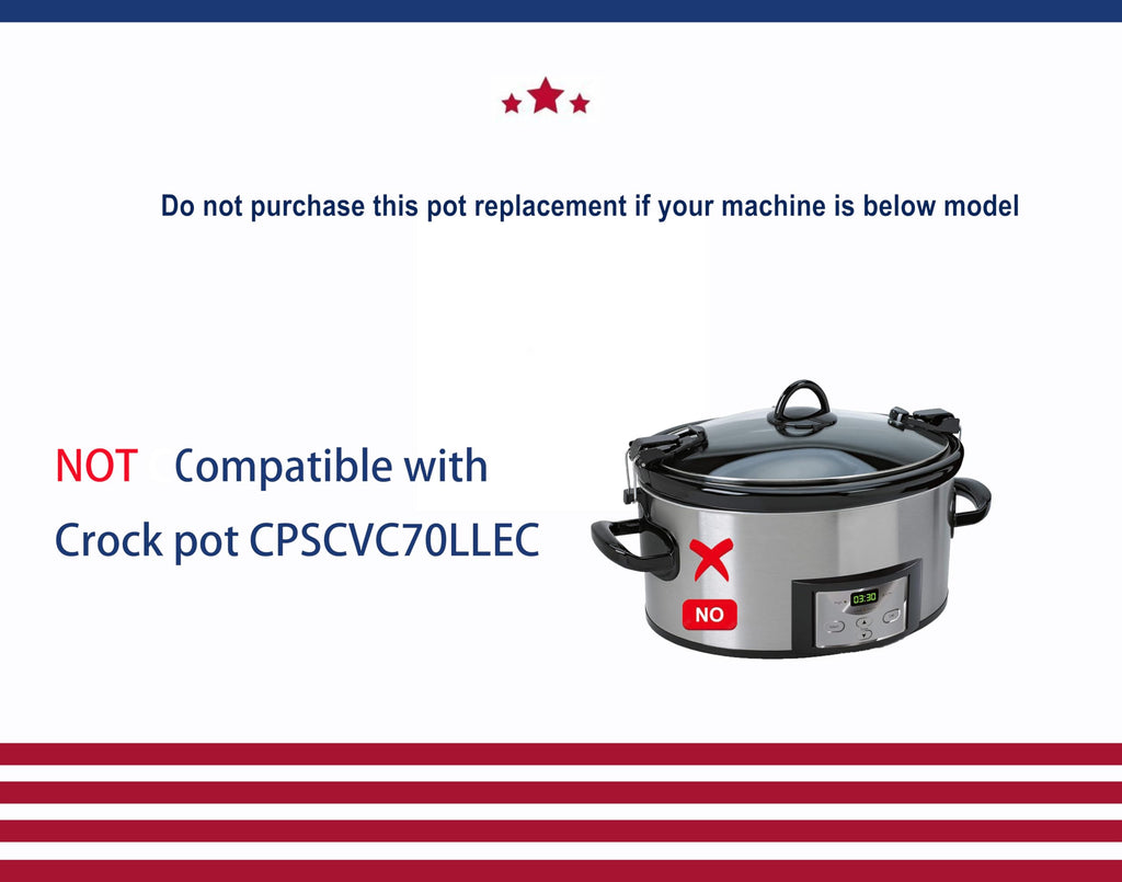 Ceramic Slow Cooker Pot Replacement 7 Quart D693301