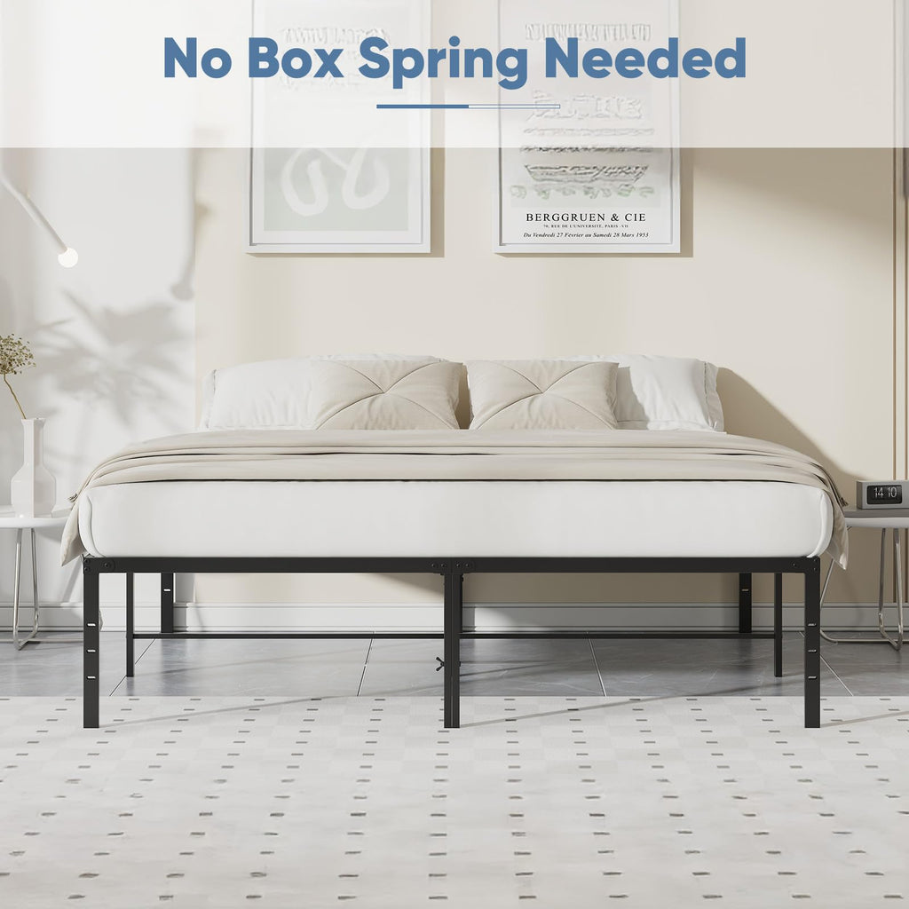 Queen 18 Inch Metal Platform Bed Frame T694931