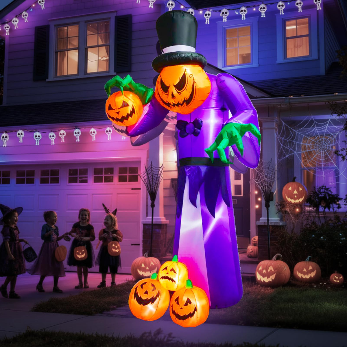 11FT Inflatable Pumpkin Grim Reaper with LEDs N321647
