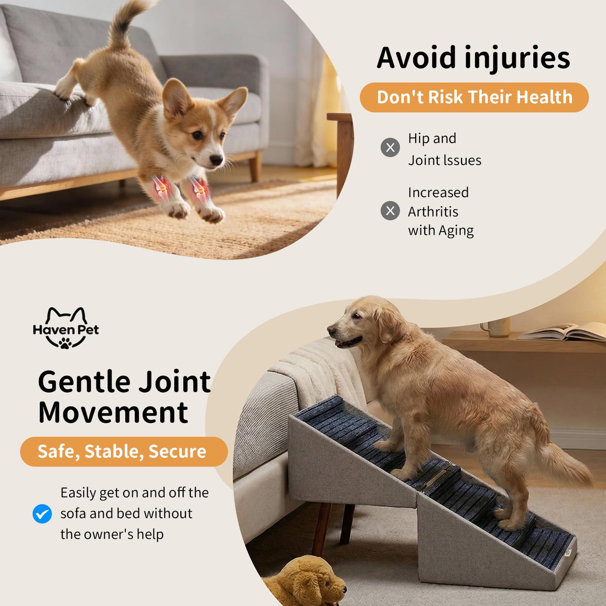 Foldable Wood Dog Stairs Y558275