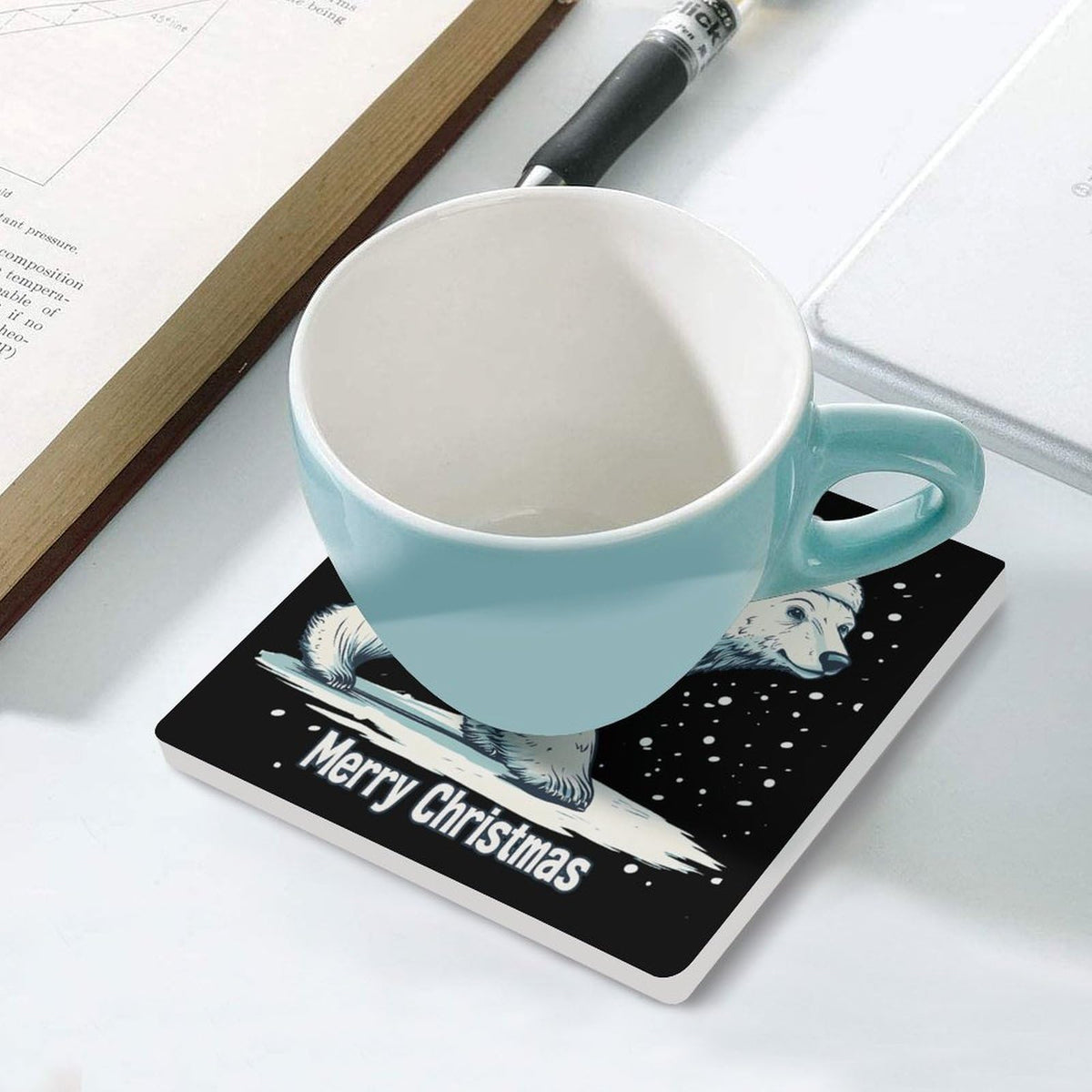 White Ceramic Coasters Set U71257
