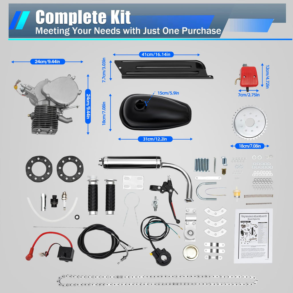 2-Stroke 100cc Bicycle Engine Kit with 44 Tooth Sprocket Z87217