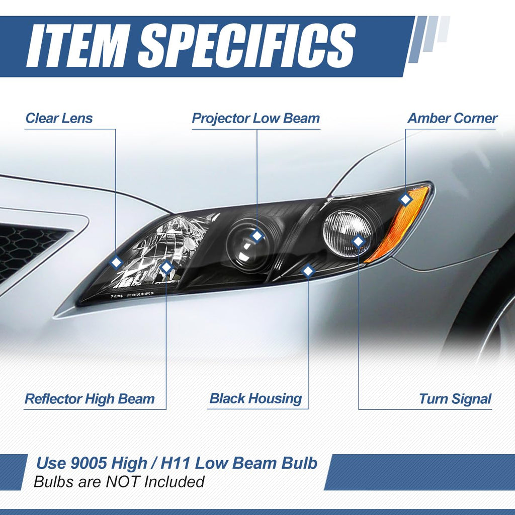 Black Projector Headlights Assembly S6585