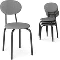 Stackable Dining Chairs Set of 4 Grey S13387