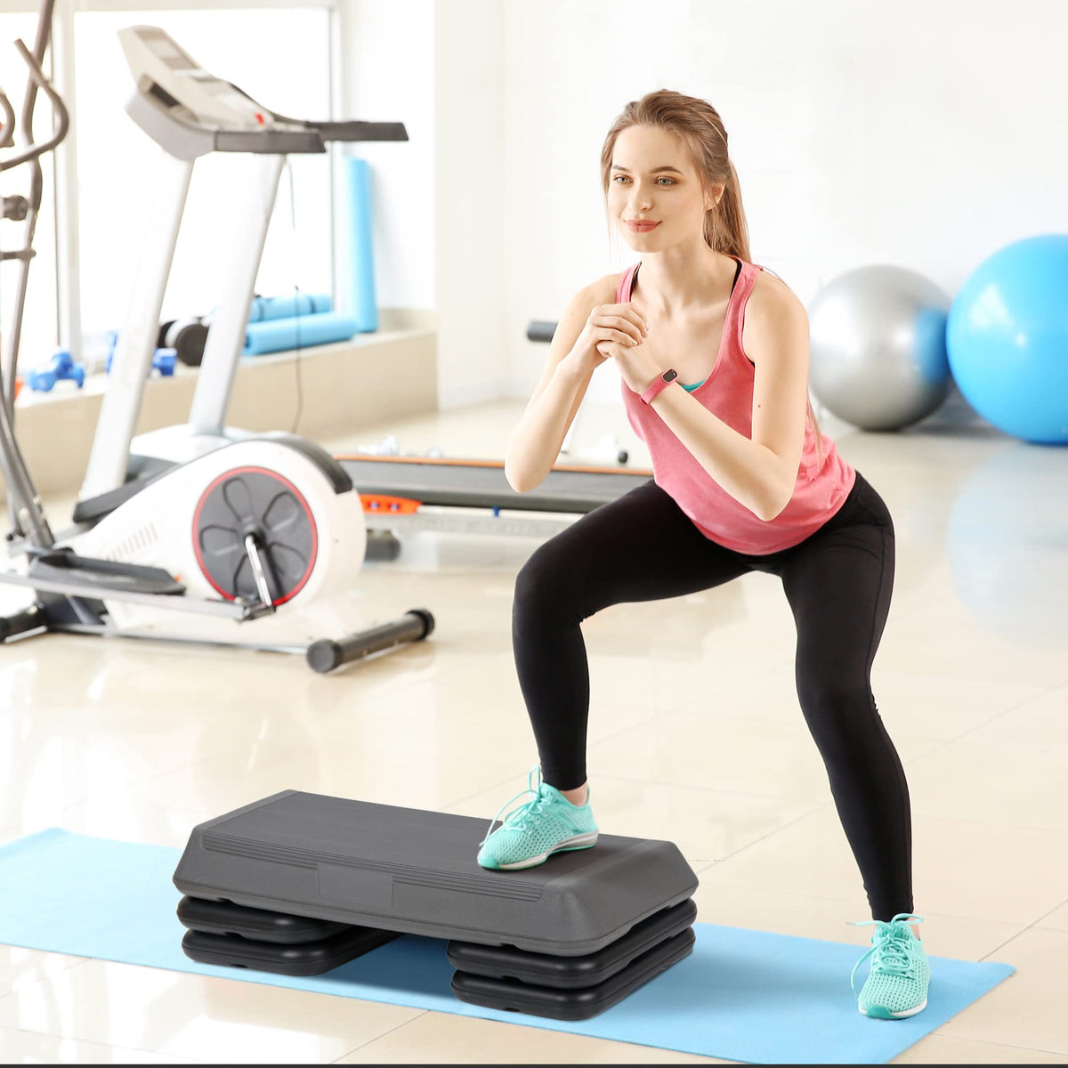 28.5'' Exercise Aerobic Step Platform with 4 Risers L154