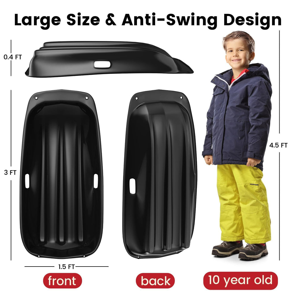 Cold-Resistant Plastic Toboggan Sled with Pull Rope S84781