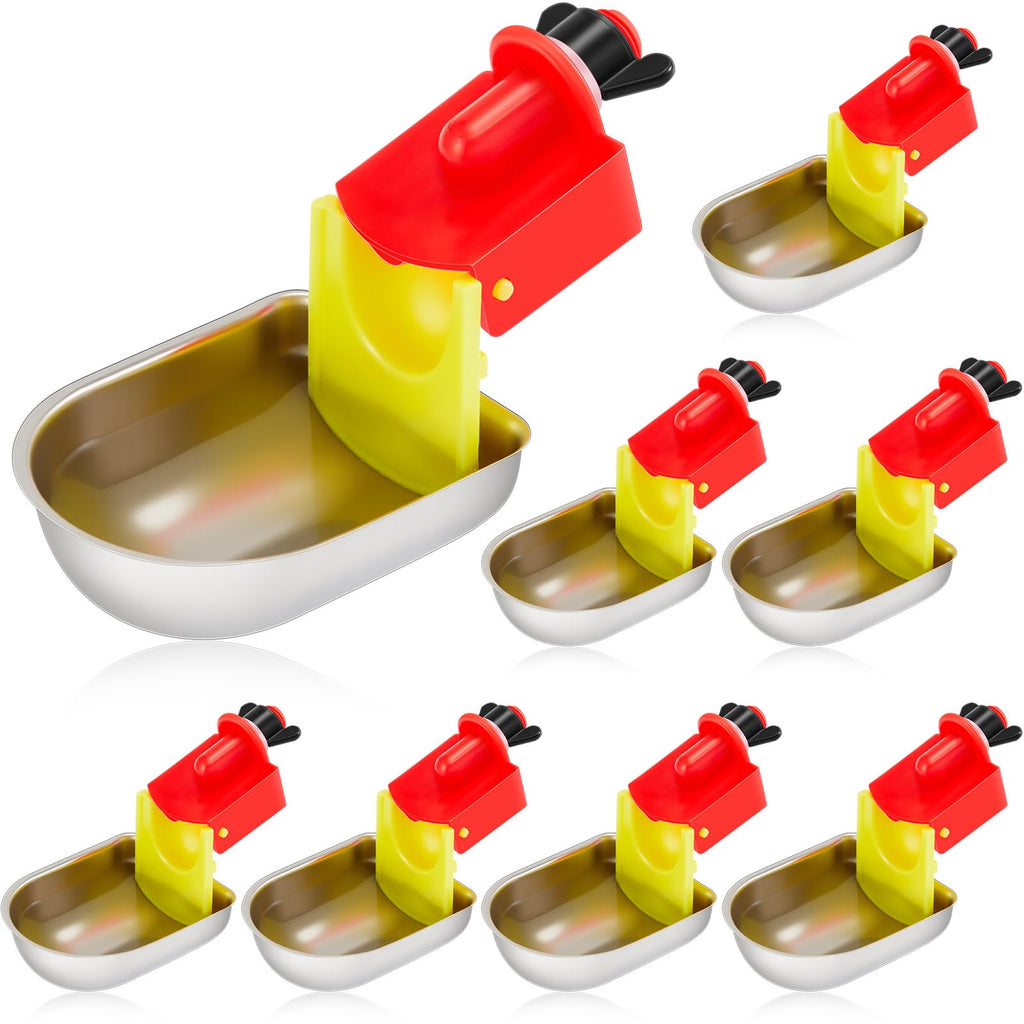 8 Pack Stainless Steel Auto Fill Chicken Waterer Cups J889093