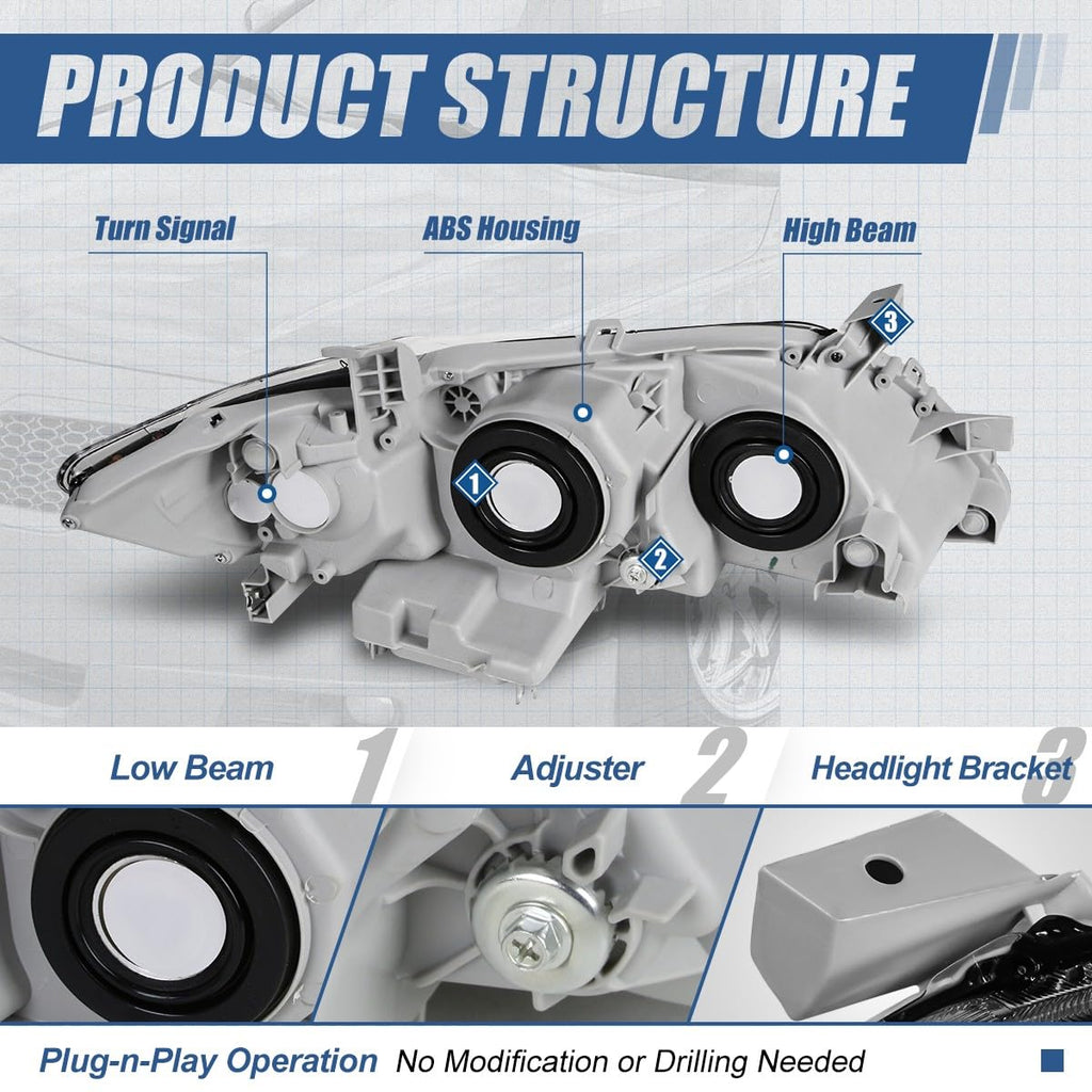 Black Projector Headlights Assembly S6585