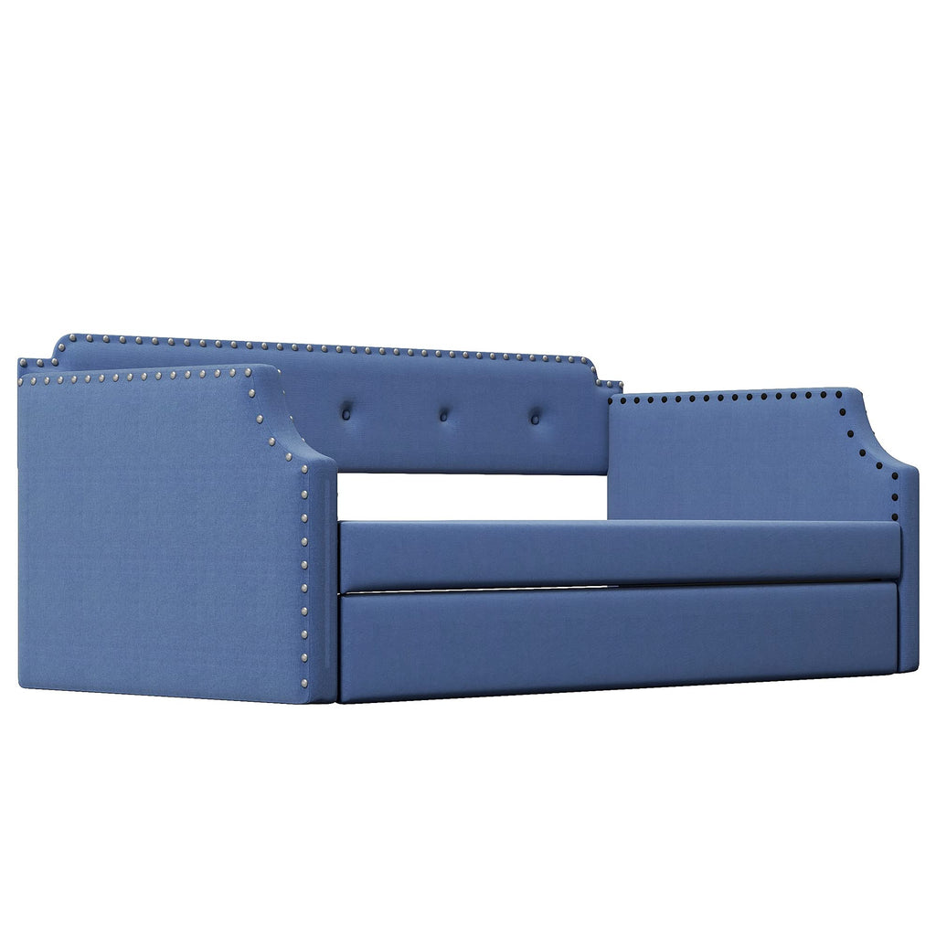 Upholstered Linen Daybed with Trundle N8340